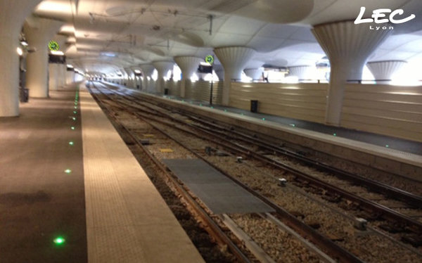 LED train platform marking